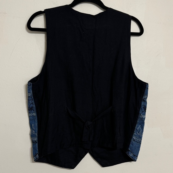 Stefano Denim Paisley Floral Embroidered Vest Size L - Picture 2 of 3